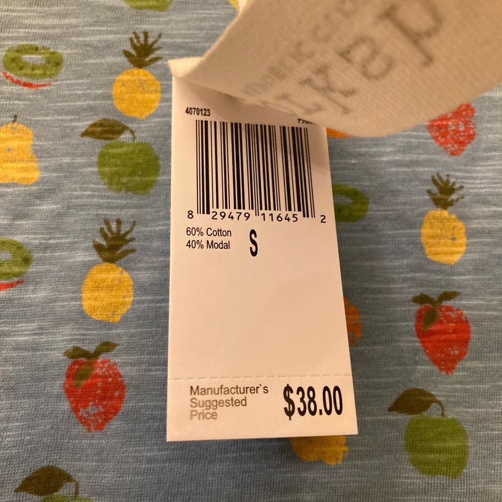 Workshop brand, small, new with tags,soft, cute fruit top - Picture 2 of 5